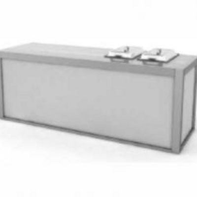 ../frankl24shop/Buffet Alu 2,40x0,80x0,90 m mit 2x Ausschnitt, mit weißer Platte (ohne Chafing Dish)